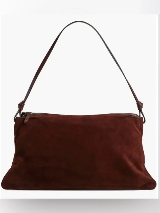 STAUD WALLY BROWN MAHAGONY SUEDE SHOULDER HANDBAG $425 - Picture 14 of 14